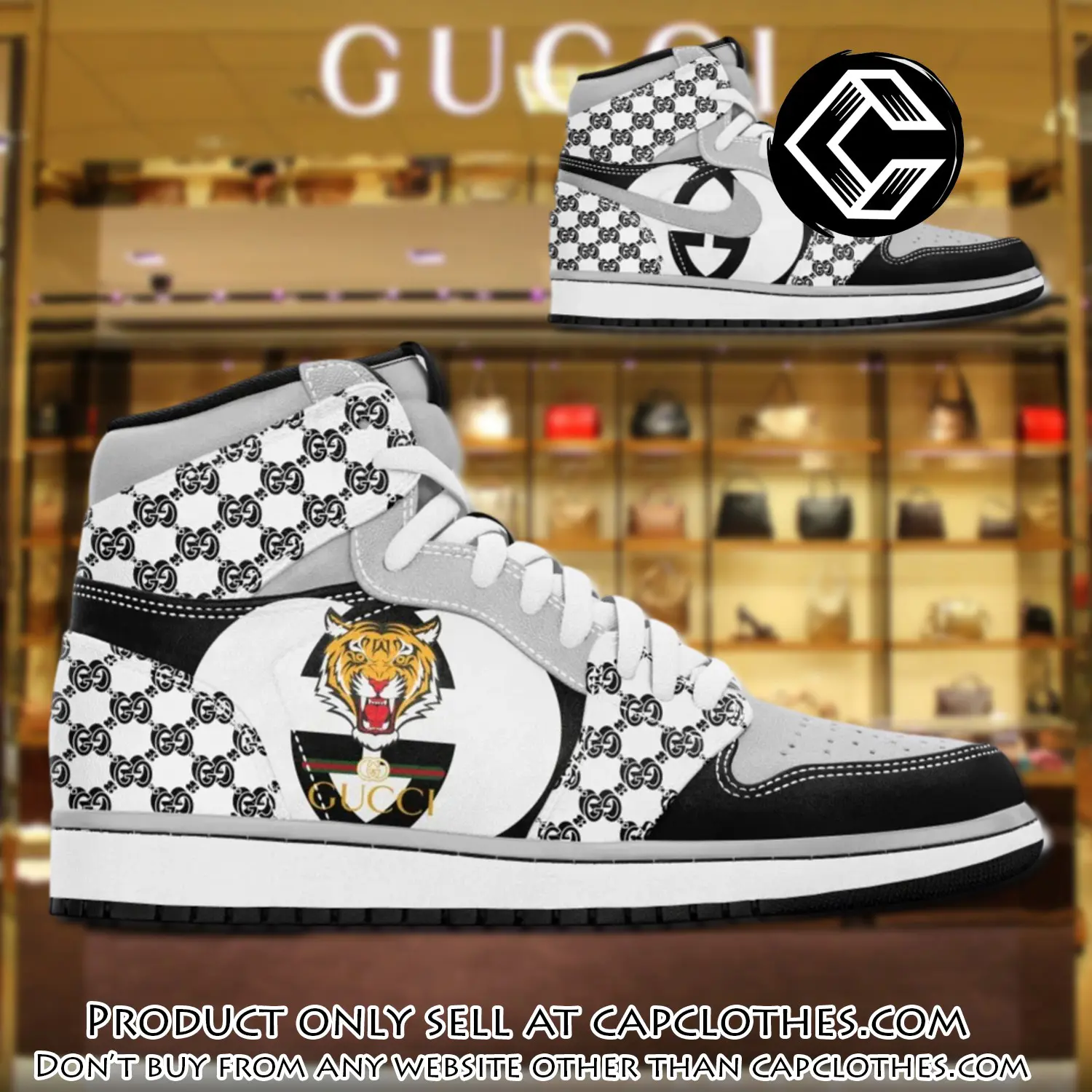 Gucci white tiger luxury brand high air jordan sneaker shoes cc3952588